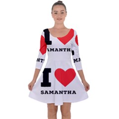 I Love Samantha Quarter Sleeve Skater Dress by ilovewhateva