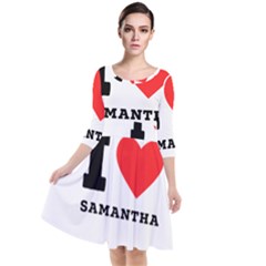 I Love Samantha Quarter Sleeve Waist Band Dress by ilovewhateva