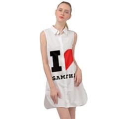 I Love Samantha Sleeveless Shirt Dress by ilovewhateva