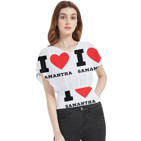 I Love Samantha Butterfly Chiffon Blouse by ilovewhateva