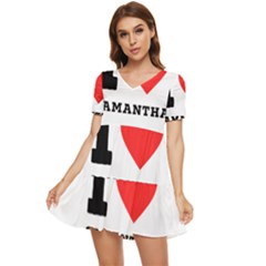 I Love Samantha Tiered Short Sleeve Babydoll Dress by ilovewhateva