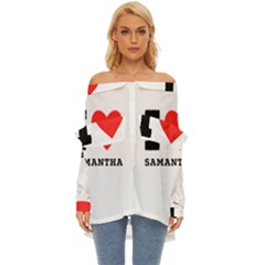 I Love Samantha Off Shoulder Chiffon Pocket Shirt by ilovewhateva