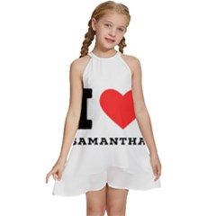 I Love Samantha Kids  Halter Collar Waist Tie Chiffon Dress by ilovewhateva