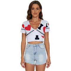 I Love Samantha V-neck Crop Top by ilovewhateva