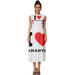 I Love Samantha Sleeveless Round Neck Midi Dress by ilovewhateva