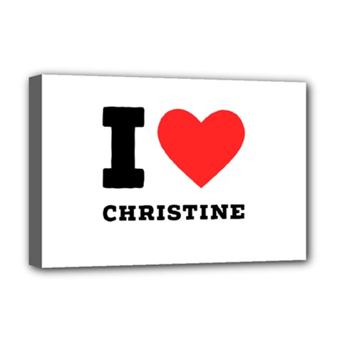 I Love Christine Deluxe Canvas 18  X 12  (stretched) by ilovewhateva