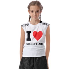 I Love Christine Kids  Raglan Cap Sleeve Tee by ilovewhateva