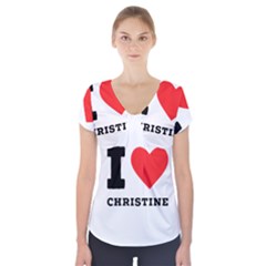 I Love Christine Short Sleeve Front Detail Top by ilovewhateva