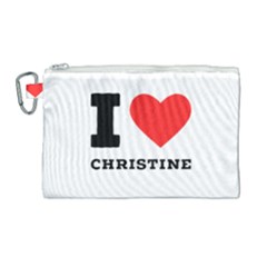 I Love Christine Canvas Cosmetic Bag (large) by ilovewhateva