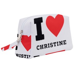 I Love Christine Wristlet Pouch Bag (large) by ilovewhateva