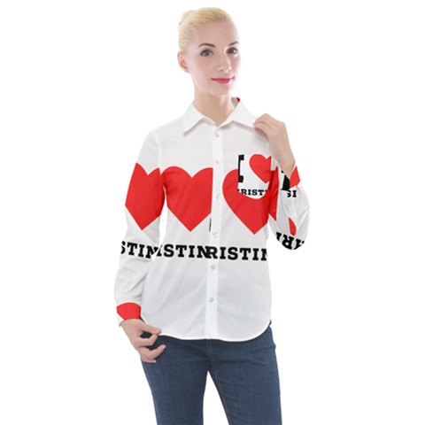 I Love Christine Women s Long Sleeve Pocket Shirt by ilovewhateva