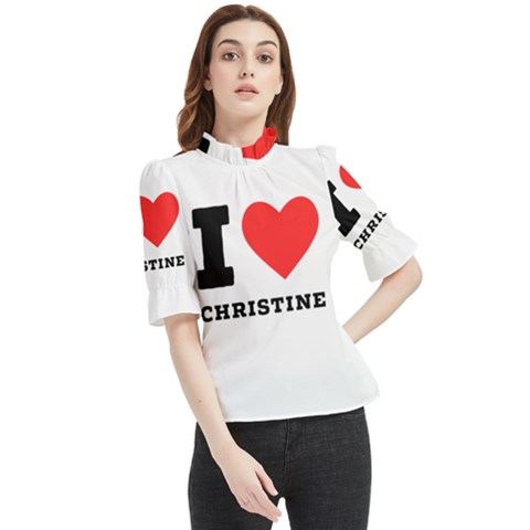 I Love Christine Frill Neck Blouse by ilovewhateva