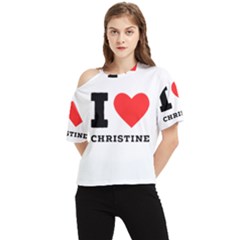 I Love Christine One Shoulder Cut Out Tee by ilovewhateva