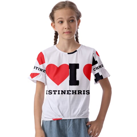 I Love Christine Kids  Cuff Sleeve Scrunch Bottom Tee by ilovewhateva