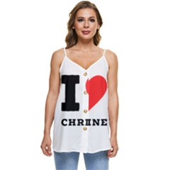 I Love Christine Casual Spaghetti Strap Chiffon Top by ilovewhateva