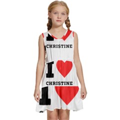 I Love Christine Kids  Sleeveless Tiered Mini Dress by ilovewhateva