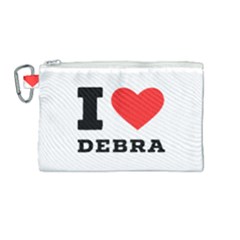 I Love Debra Canvas Cosmetic Bag (medium) by ilovewhateva