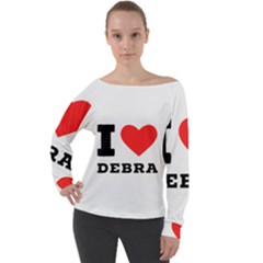 I Love Debra Off Shoulder Long Sleeve Velour Top by ilovewhateva