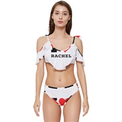 I Love Rachel Ruffle Edge Tie Up Bikini Set	