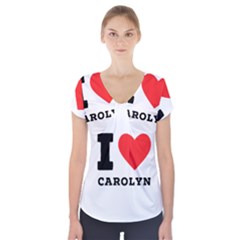 I Love Carolyn Short Sleeve Front Detail Top by ilovewhateva