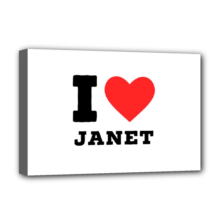 I love janet Deluxe Canvas 18  x 12  (Stretched)