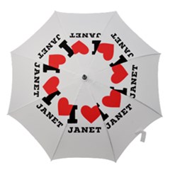 I Love Janet Hook Handle Umbrellas (large) by ilovewhateva