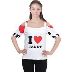 I Love Janet Cutout Shoulder Tee