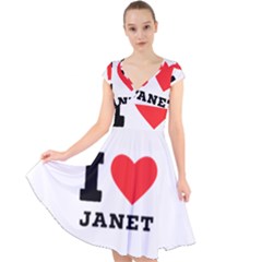 I Love Janet Cap Sleeve Front Wrap Midi Dress by ilovewhateva