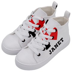 I Love Janet Kids  Mid-top Canvas Sneakers by ilovewhateva