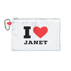 I Love Janet Canvas Cosmetic Bag (medium) by ilovewhateva