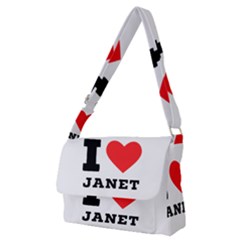 I Love Janet Full Print Messenger Bag (m) by ilovewhateva