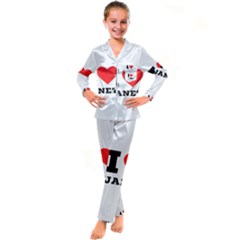 I Love Janet Kid s Satin Long Sleeve Pajamas Set by ilovewhateva