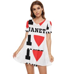 I Love Janet Tiered Short Sleeve Babydoll Dress by ilovewhateva