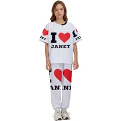 I Love Janet Kids  Tee And Pants Sports Set