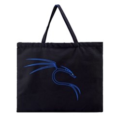 Kali-linux-kali-linux-nethunter-linux-unix-lenovo-hd-wallpaper-preview Zipper Large Tote Bag by Cow4u