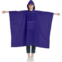 Berry Blue	 - 	hooded Rain Ponchos