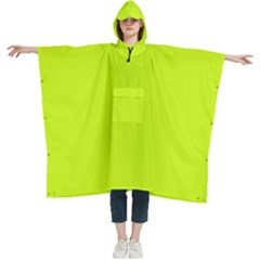 Arctic Lime Green	 - 	hooded Rain Ponchos