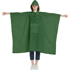 Basil Green	 - 	hooded Rain Ponchos