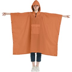 Coral Rose Orange	 - 	hooded Rain Ponchos by ColorfulWomensWear