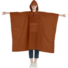 Dark Amber Orange	 - 	hooded Rain Ponchos