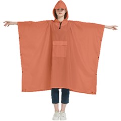 Burnt Sienna Orange	 - 	hooded Rain Ponchos