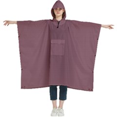 Dull Purple	 - 	hooded Rain Ponchos