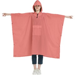 Tea Rose Red	 - 	hooded Rain Ponchos