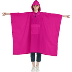 Mexican Pink	 - 	hooded Rain Ponchos