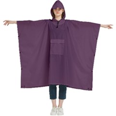 Japanese Violet Purple	 - 	hooded Rain Ponchos