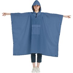 Queen Blue	 - 	hooded Rain Ponchos