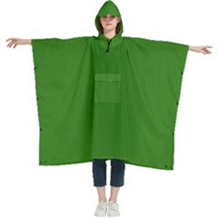 Medium Spring Green	 - 	hooded Rain Ponchos