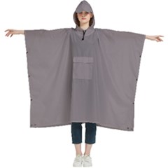 Metallic Rocket Grey	 - 	hooded Rain Ponchos by ColorfulWomensWear