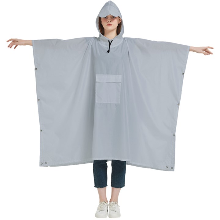 Metallic Silver	 - 	Hooded Rain Ponchos