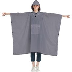 Quick Silver Grey	 - 	hooded Rain Ponchos